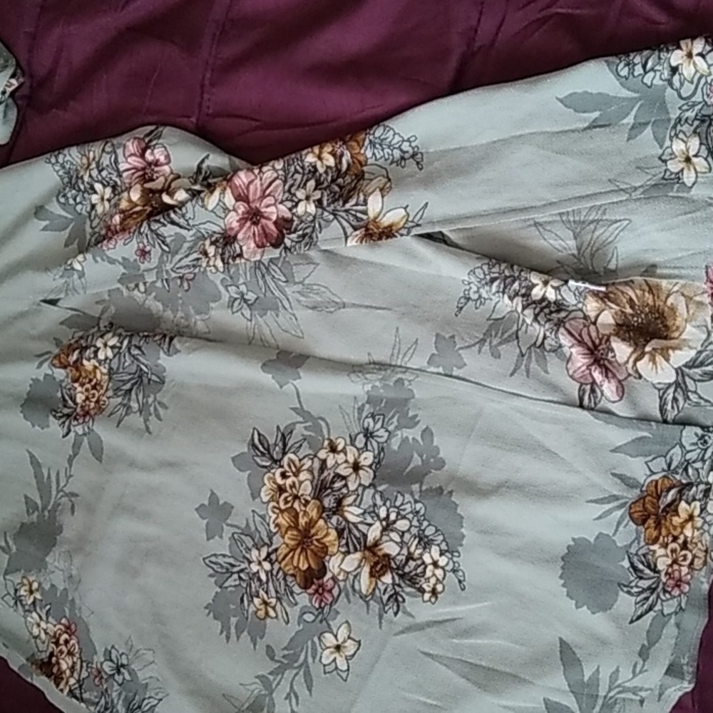 Long Dress with flowers green color S - Picture 4 of 4